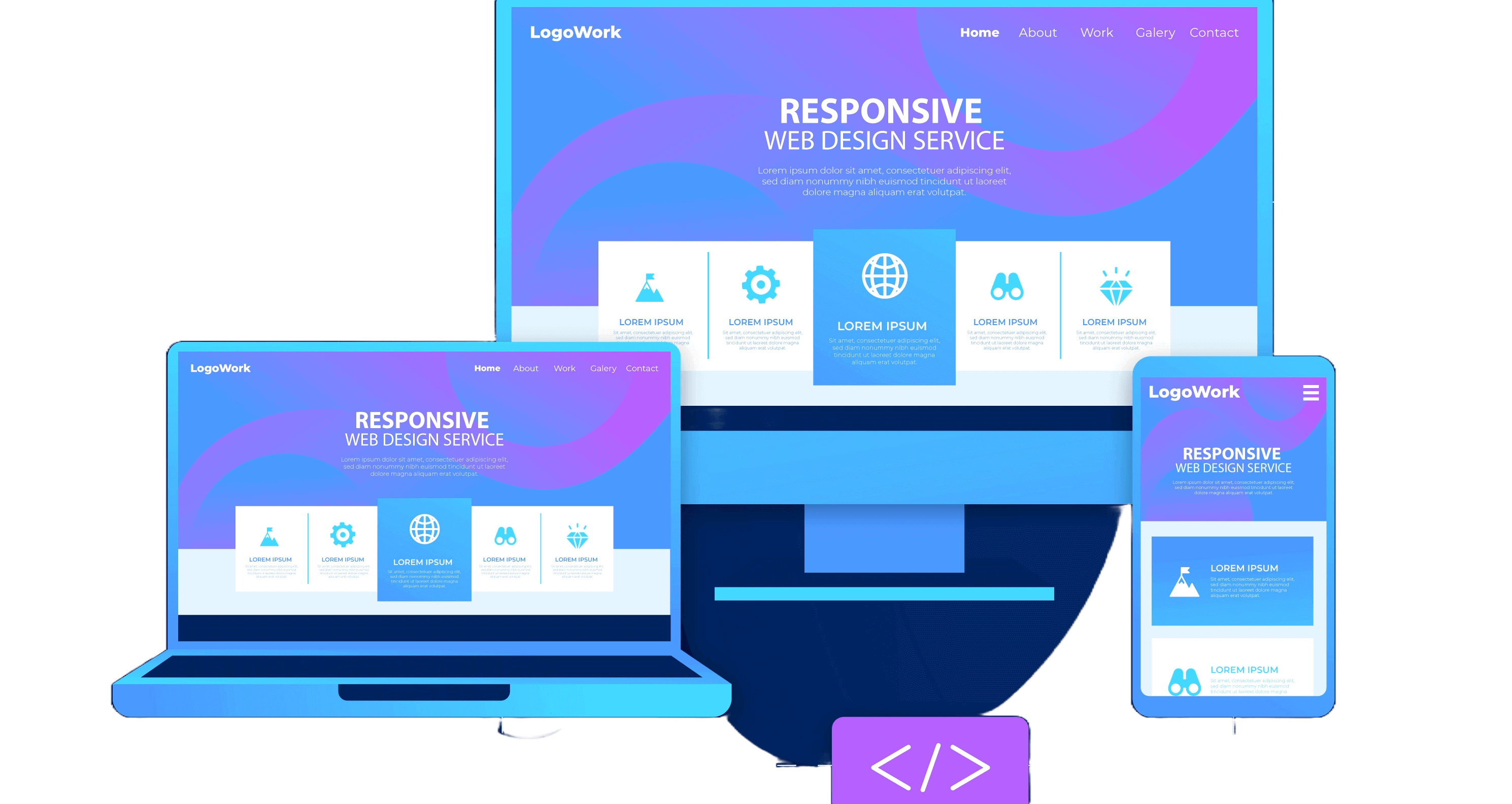 Website design and development service illustration
